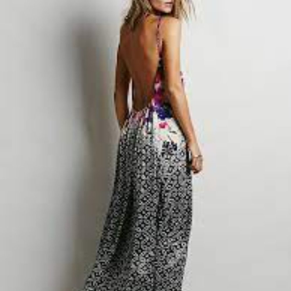NWT! Free People Nomad Open Back Maxi Dress - Picture 14 of 16